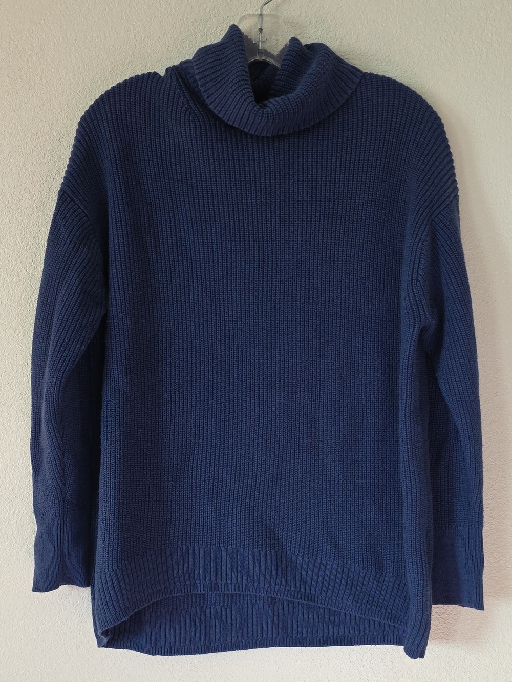 J.Crew Cotton Cashmere Cowl Neck Sweater Navy Blue Sz M
